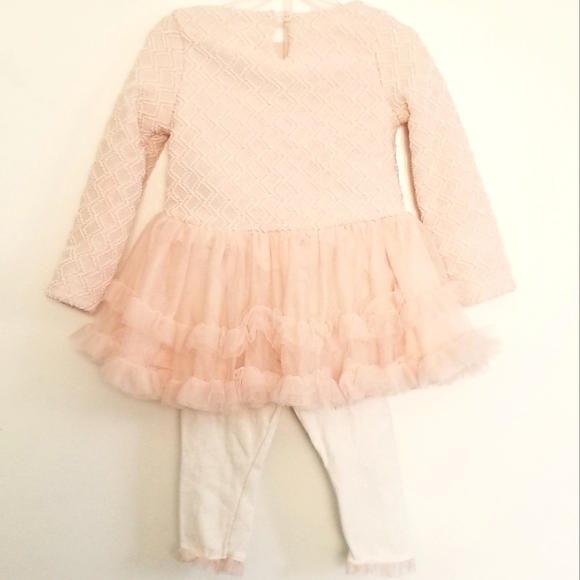 Nannette Baby Peach Tutu Dress and Legging Outfit 2-piece Set Size 24 Months - Picture 9 of 11